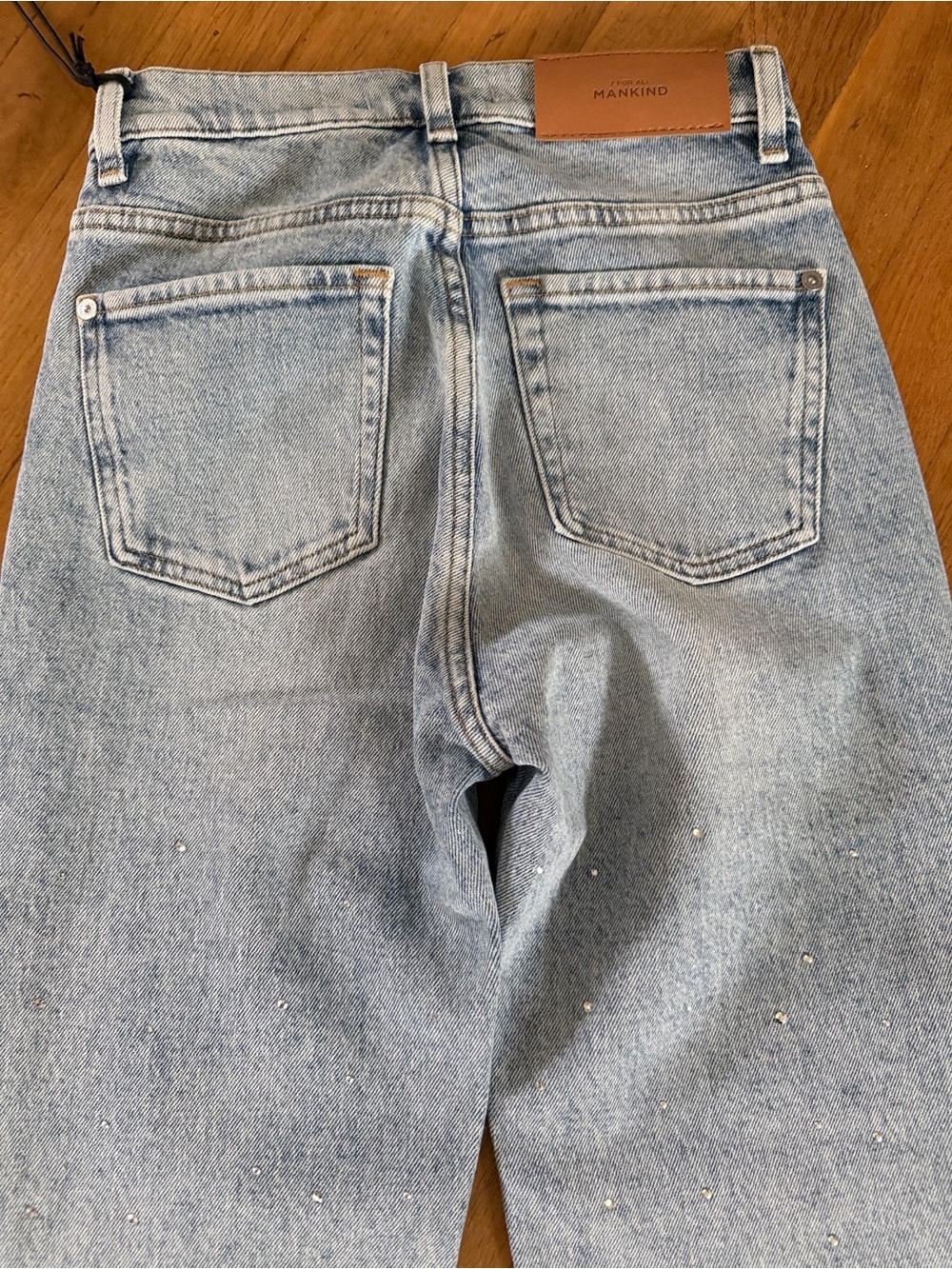 7 For All Mankind Light Blue Straight Leg Jeans - Picture 6 of 7